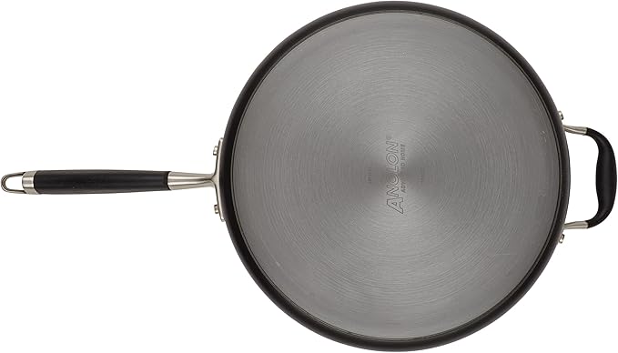 Anolon Advanced Home Hard Anodized Nonstick Sauté Pan with Helper Handle and Lid, 5 Quart - Onyx