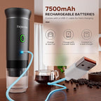 kejector Portable Coffee Maker Espresso Machine for Travel Nano Car Coffee Maker Compatible with Ground Coffee & NS Capsule for RV, Hiking Camping Office, Travel Espresso Maker Electric Gray