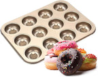 Good Dee's Nonstick Donut Pan for Baking 12 Cavity - Carbon Steel Donut Baking Pan for Muffin, Cake, Dessert & Mini Bagel | Doughnut Bakeware for Oven Baking | Mold Donut Trays Easy Clean & Non-Stick