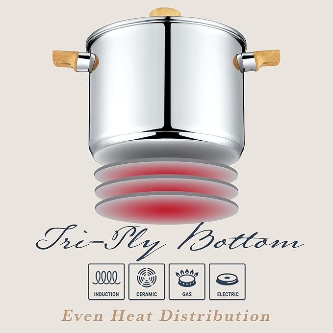 Concord 10 Piece Stainless Steel Cookware Set, includes Saucepans, Stock Pots and Pans/Skillets