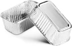 MontoPack Aluminum Disposable Loaf Pans | Deep Standard Size 6" x 3.5" Extra Thick Foil Bread Containers for Baking, Food Storage & Takeout | Eco-Friendly & Recyclable | Bulk 50-Pack 2 Pound Trays