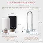 Black and White Salt and Pepper Shakers with Holder - Elegant Stainless Steel Salt Shaker and Pepper Shaker Set with Acrylic Holder for Kitchen Counter or Restaurant Table