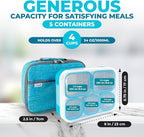 Stainless Steel Kids Bento Lunch-Box with Lunch Bag Ice Pack for Toddler Kids Adult, Leak-Proof School Lunch Container Boxes, Snack Food Containers for Daycare, 5 Compartment Snackle-Box 34 oz Blue