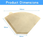 200 Count Cone Coffee Filter, #2 Natural Unbleached Cone Coffee Filter Paper fit for Drip Coffee Dripper Coffee Maker (1-4 Cup)