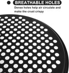 6 Pack 12 Inch Pizza Pan for Oven Round Pizza Pan with Holes Large Pizza Tray Set Carbon Steel Non Stick Pizza Plates Perforated Pizza Baking Sheet Personal Metal Platter for Grilling, Cooking