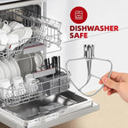 K45B Stainless Steel Flat Beater for Kitchenaid Tilt Head Stand Mixer, Polished Paddle Attachment for KitchenAid Mixer Attachments, Fits 4.5-5 Quart Models, Dishwasher Safe