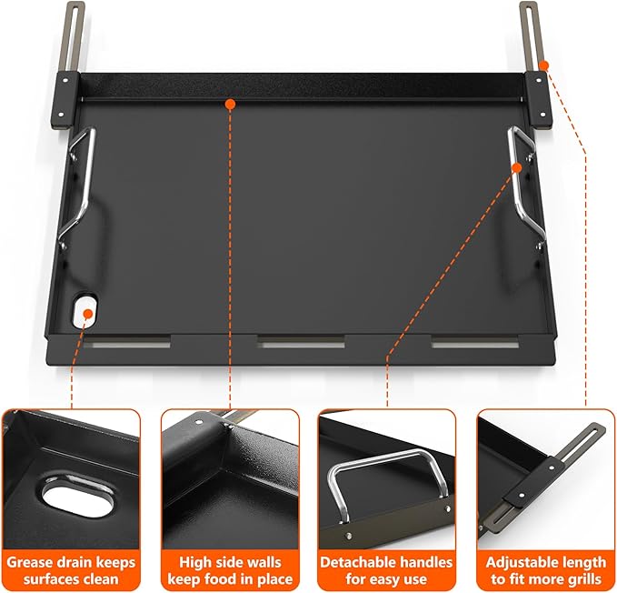 Stanbroil Universal Full Size Griddle Insert for Most 3-Burner Gas Grill - Compatible with Weber, Royal Gourmet, Cuisinart, Char-Broil, Nexgrill, Napoleon, Dyna-Glo, Monument Grills and More