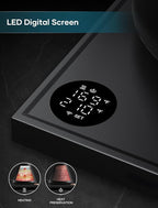 Electric Kettle, Gooseneck Electric Kettle, ±1℉ Precise Temperature Control, Stainless Steel Interior, Quick Heating for Pour Over Coffee, Tea & Boiling Water, 0.9L (Matte Black)