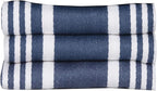 Urban Villa Kitchen Towels 100% Cotton Pack of 3, Highly Absorbent Quick Drying Soft Premium Dish Towels for Kitchen with Hanging Loop Hand & Tea Towels - 20x30 Inch, (Indigo Blue & White, Striped)