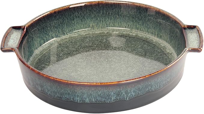 Ceramic Casserole Baking Dish - 1.7 Quarts Baking Dish for Oven, Lasagna Pans, Oven Safe Durable Bakeware for Kitchen Home Decor, Banquet and Dinner, Round 1 pieces 10 x10 Inch