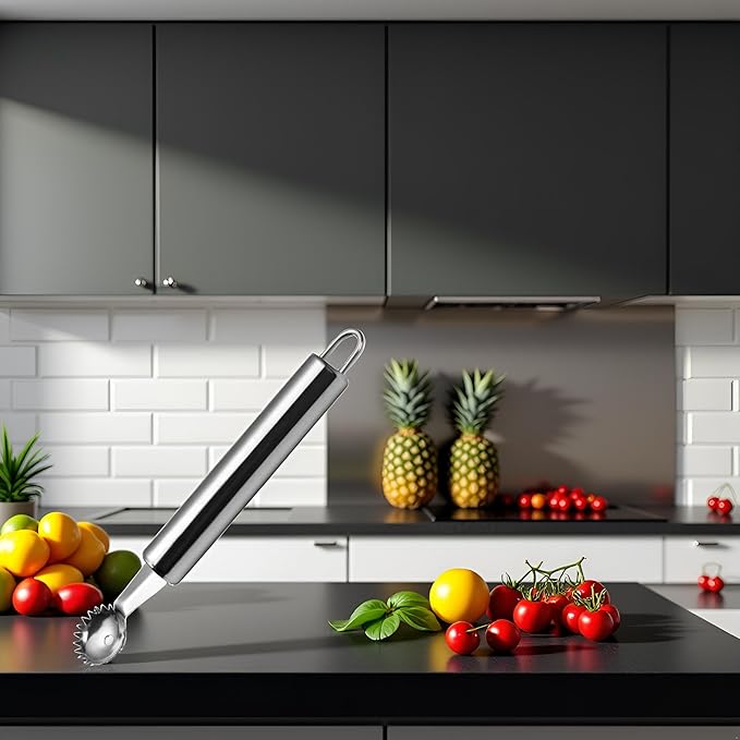 Silver Stems Remover For Pineapple Strawberry Tomato Cherry Stainless Steel Tomato Corer Strawberry Huller Stem Remover Fruit Leaf, Corers and Pitters