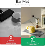 2PCS11.8 * 5.9in Gray Bar Mat, Prevent Cups and Glasses from Sliding and Protect The Surface of The Table from Being Easily Damaged, Suitable for Bars, Home Bars and Coffee Bars