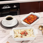 7" x 4.5" Rectangular Au Gratin Baking Dishes, Set of 2, Porcelain Baking pan Oven Safe, Roasting Lasagna Pans, for Casserole Dish, Pie Plate, Baking, scalloped, potatoes, shepherds pie