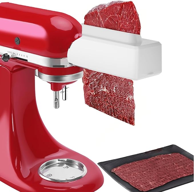 Meat Tenderizer Attachment for Kitchenaid Stand Mixers, 3 Adjustable Thickness Meat Tenderizer Machine, Steak Cuber Processor Accessories for Effortless Meat Preparation, Dishwasher Safe