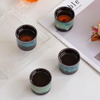 Espresso Cups Set of 2, Ceramic Espresso Cups, Expresso Shots Cups, 2.5oz Tea Cups, Demitasse Cups (4, full magic)