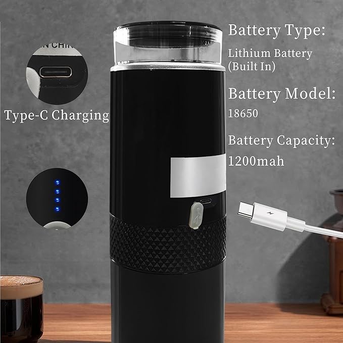 AUNMAS Portable Coffee Machine Travel, Car Espresso Maker Handheld Coffee Maker Manually Operated for Camping Hiking Electric Espresso Machine Compatible for Capsules