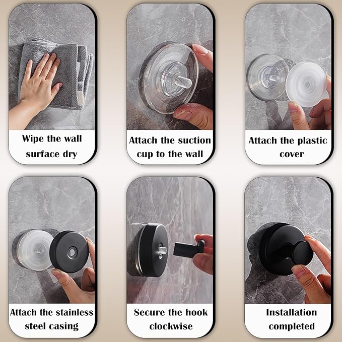 Suction Cup Hooks Shower, 2 Pack Utility Removable Towel Hooks Vacuum Suction Cup Hook,No Drilling, Shower Stainless Steel Suckers for Bathrooms, Kitchens, Glass Windows, Mirrors, Tile