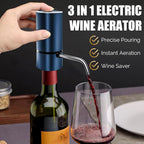 Electric Wine Dispenser, Aerator, Pourer & Vacuum Wine Pump, Portable One Button Automatic Wine Aerator for Quick decanting, Improving Wine Taste & Aroma, Gifts for Men & Women Wine Lovers (Blue)