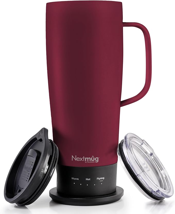 Nextmug Ultra - Temperature-Controlled, Self-Heating Travel Mug (Burgundy - 24 oz.)