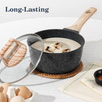 12 Pcs Pots and Pans Set Non stick, Cookware Sets Black Granite Induction Cookware, Non-toxic Healthy Nonstick Kitchen Cooking Set with Frying Pans Set, Saucepans (PFAS/PFOA/PFOS Free)