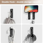 Self Adhesive Wall Hooks for Hanging: Extra Strong 13 LB, Hook for Coat, Towel in Bathrooms, Shower, Kitchen, Wall, Door Hook, Black 4 Pack