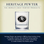 Heritage Pewter Colorado Double Old Fashion | Double Rocks Glass 14 OZ for Liquor | Expertly Crafted Pewter Glass