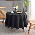 maxmill Jacquard Round Table Cloth Swirl Pattern Waterproof Antiwrinkle Heavy Weight Soft Tablecloths for Circular Table Cover and Kitchen Dinning Tabletop Decoration Round 70 Inch Black