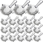 16 Pack Cocktail Strainer 4 Prong Stainless Steel Bar Bartender Strainer 6 Inches Silver Bar Drink Tool for Bartenders and Mixologists