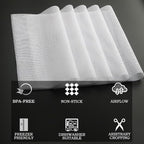 Non-Stick Silicone Dehydrator Liners: 12.5x9.8 inch Fit Cercker/DBC-07A/DBC-14A BPA-Free Easy Clean Reusable Mesh Sheets for Healthy Snacks 14-Pack