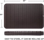 Silicone Dish Drying Mat for Multiple Usage,Easy clean,Eco-friendly,Heat-resistant Silicone Mat for Kitchen Counter or Sink,Refrigerator or Drawer Liner Coffee 3XL 28 inches x 18 inches