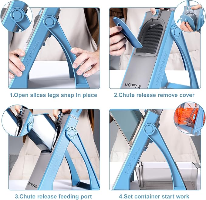 Safer Mandoline Slicer For Kitchen, Thickness Adjustable Onion Vegetable Chopper, French Fry Cutter, Potato Vegetable Slicer, Multifunctional Kitchen Food Fruit Chopper