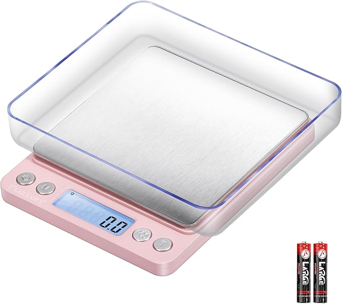 Fuzion Digital Scale .1 Gram Accuracy, 3000g Mini Food Scales for Herb, Spice, Jewelry, Gold, Small Food Scale - Weight Gram and Oz