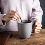 AmorArc 12 oz Coffee Mugs Set of 6, Ceramic coffee mugs with large handle for Men Women, Coffee Mugs for Coffee,Tea,Latte,Cocoa. Easy to Hold&Clean, Dishwasher&Microwave Safe, Matte Grey