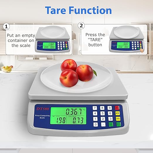 30kg/66lb Commercial Food Scale Large Digital Kitchen Scale for Baking Cooking Bread Meat Weight Price Computing Scale with LCD Display Counting Scales for Coins Adapter Included
