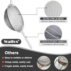Walfos Fine Mesh Strainer Set of 3, Stainless Steel Wire Strainers for Kitchen, Multipurpose Metal Fine Sieve with Handle, Perfect for Food, Rice, Quinoa, 2.7", 4.6", 7"