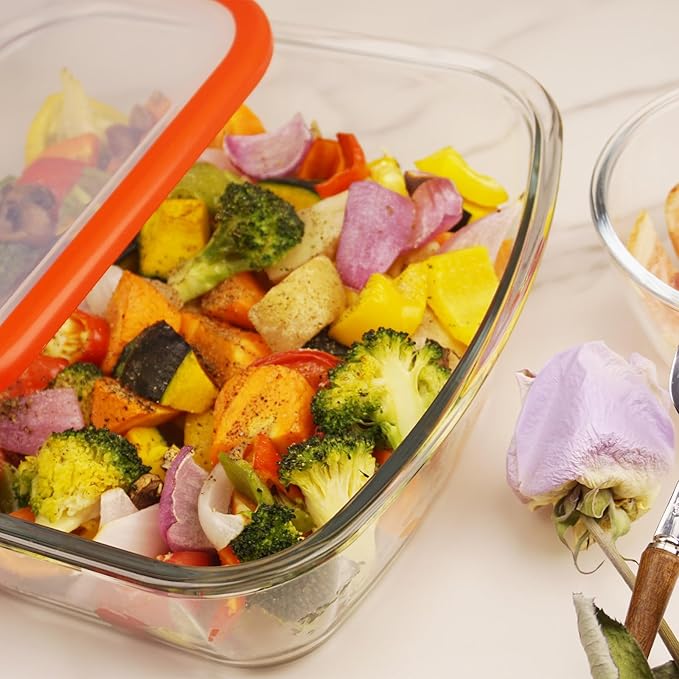 9×9in Square Glass Baking Dish with lid, 2.6QT Deep Square Glass Baking Pan, Microwave and Oven Safe