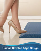 Ophanie Kitchen Mats for Floor, 3/4 Inch Thick Kitchen Rugs, Anti Fatigue Standing Cushioned Mat, Waterproof,Comfort Ergonomic Mat for Office, Home, Sink, 20'' x 48'' Blue Non-Slip Bottom