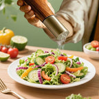 Salt and Pepper Grinder Set, Acacia Wooden Pepper Grinder with Adjustable Coarseness, Refillable Ceramic Blade Grind,Gold Pepper Mill for Kitchen, Enjoy Fresh Ground Pepper Salt with Spice