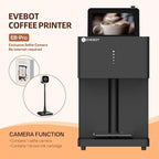 EVEBOT Coffee Latte Art Machine EB-Pro Customized Photo Selfie Printing with Camera Cake Desserts DIY Personalized Decoration for Cafes Bars Museums, Blown FancyBox - Black