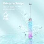 Maestri House Rechargeable Milk Frother with Stand, LunaFro Handheld Electric Foam Maker Waterproof Detachable Stainless Steel Whisk Drink Mixer Foamer for Lattes, Cappuccino
