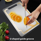Titanium Cutting Board -100% Pure Titanium Cutting Boards For Kitche,Easy to clean, Double-sided food-grade Cutting Board camping For Meats, Fruits And Vegetables 12 * 8IN