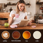 Coffee Mug Warmer & Not A Day Mug Set, Coffee Cup Warmer for Desk, 3 Temperature Setting, Smart Electric Beverage Warmer for Coffee, Tea, 8-Hours Auto Shut Off