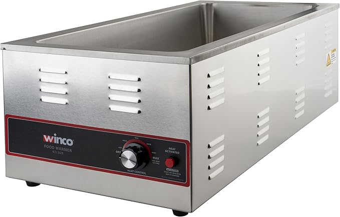 Winco Electric Portable Food Pan Warmer, 1500 W, 120V, 4/3 Size