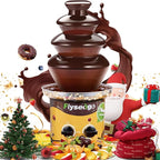 4 Tiers Chocolate Fountain Machine Upgraded Professional Fondue Fountain Easy Cleaning Hot Nacho Cheese Fountain for Party, Gathering, Wedding, Rental