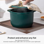 LEXMORE PlaceMats Set of 12 Vinyl/Plastic Woven Place Mats for Kitchen Table Indoor/Outdoor Washable PlaceMat Wipeable Dining Table Mats(Brown Cube)