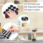 KALINCO Rotating Spice Rack Organizer, Revolving Spice Rack for Cabinet, Stainless Steel Spice Organizer with Jars(20-Jar) Black