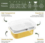 7"x5" Sturdy Foil Pans with Snap-On Lids (20 Packs) | 2X Thicker Heavy Duty Reusable Foil Tin 31oz | Grill Oven Microwavable Multi-Use Pan, | Disposable Aluminum Foil Pan for Baking Cooking