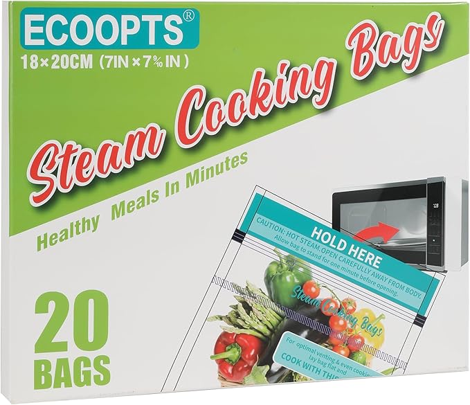 20×Steam Cooking Bags Microwave Steamer Bags for Vegetables,Potatoes and Meat (1)