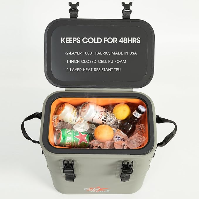 Magnetic Backpack Cooler Bag, Cold Retention Soft Coolers 30 Can Insulated Soft Sided Cooler with Waterproof Bag