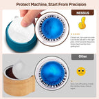 Nessus Reusable Vertuo Capsule Kit, [ALSeal EZ FIT] for Refillable Pods with 100 Pcs Aluminum Foil Seal Lids, Holder, Brush, for Refilling Vertuo Pods Reusable Vertuoline Pod(Blue)